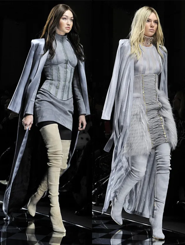 Kendall Jenner &amp; Gigi Hadid, Balmain Paris Fashion Week