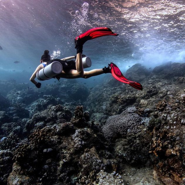 Frequently Explore Beautiful Nature Spots, Take a Peek at 8 Photos of Kirana Larasati Diving with Fish and Coral Reefs - Enjoy the Enchanting Beauty of the Sea Floor