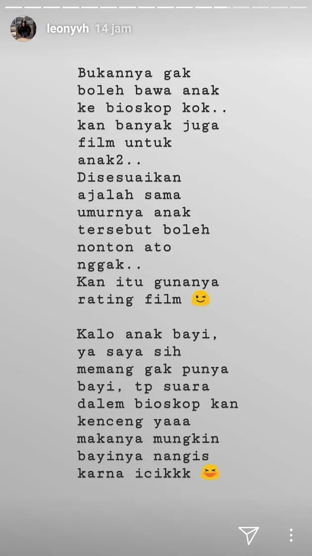 leony, instagram leony, ig story leony, curhat bioskop leony