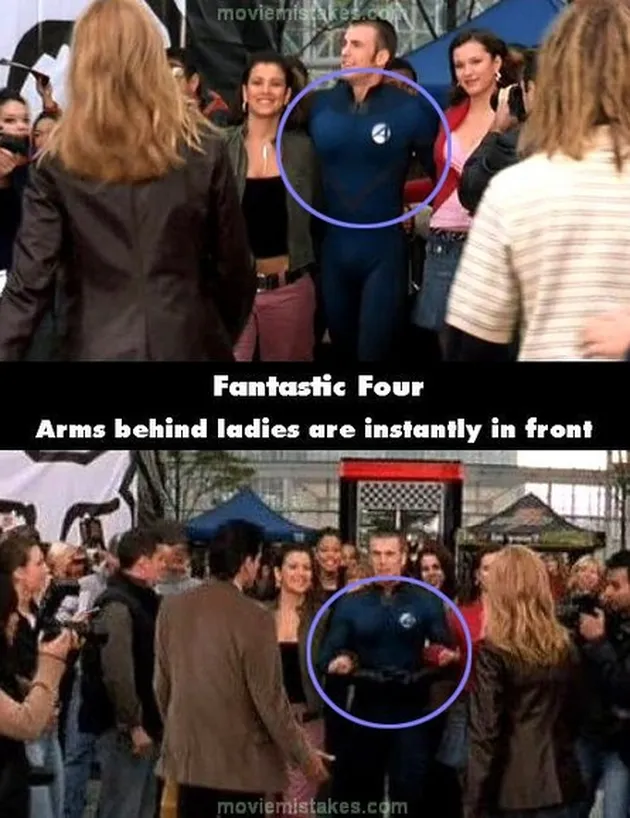 kesalahan film, blooper film, kesalahan film fantastic four