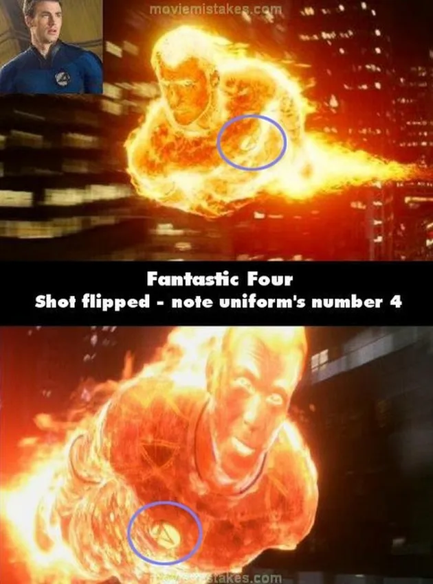kesalahan film, blooper film, kesalahan film fantastic four