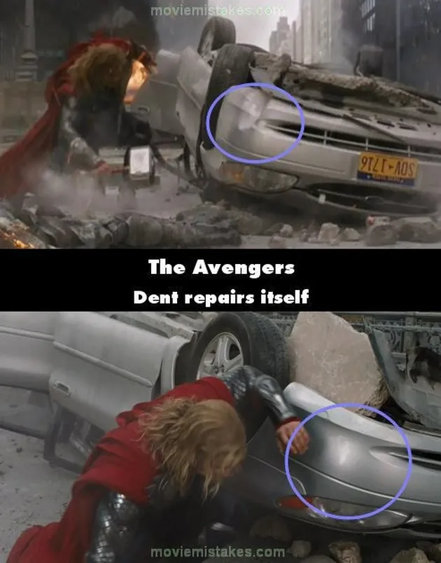 bloopers, kesalahan film, kesalahan the avengers