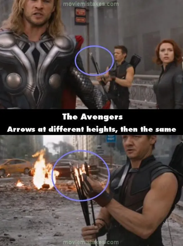 bloopers, kesalahan film, kesalahan the avengers