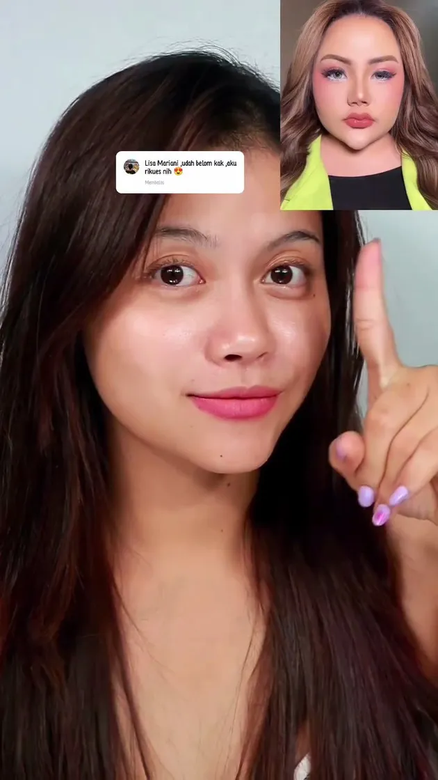 Tranformasi makeup konten kreator mirip Lisa Mariana