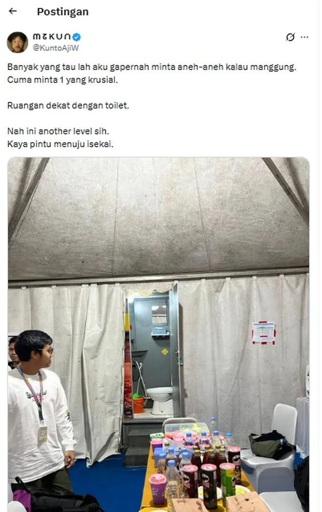 Kunto Aji ingin ruangan sebelum konser dekat toilet