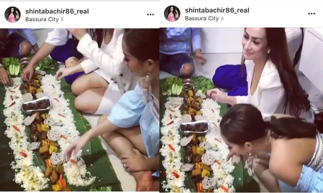 Nasi liwet sunda, seleb yang makan pakai alas daun pisang, seleb yang makan nasi liwet, foto seleb