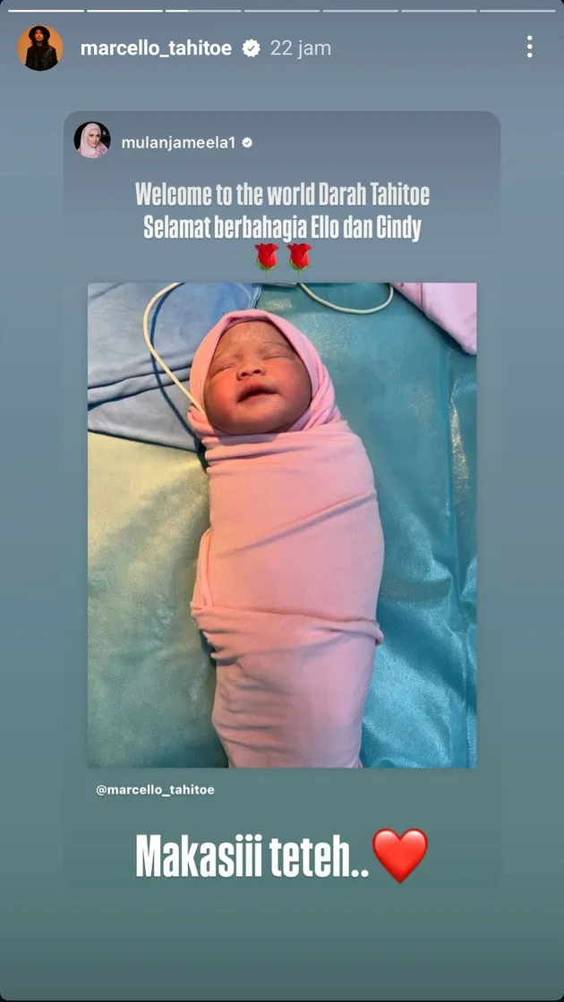 Baby Darah Anak Kedua Marcello Tahitoe