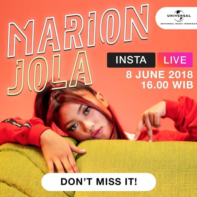 Sebelumnya kita tengok dulu unggahan Marion yang satu ini. Foto ini merupakan unggahannya ketika mempromosikan perilisan lagu pertamanya melalui fitur live Instagram pada tanggal 8 Juni lalu.