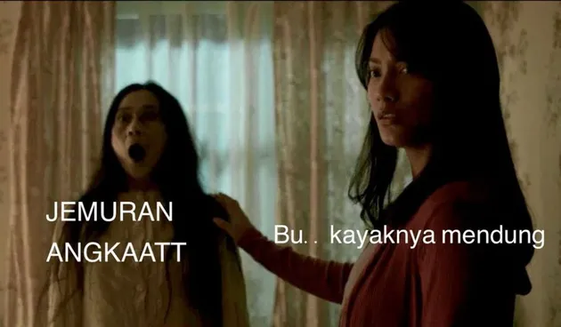 pengabdi setan, meme pengabdi setan, meme lucu, meme unik