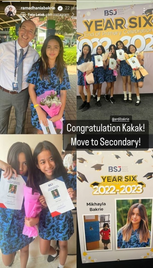Mikhayla Bakrie, Nia Ramadhani's Daughter, Graduates from Elementary School, Her School Fees Can Buy a House