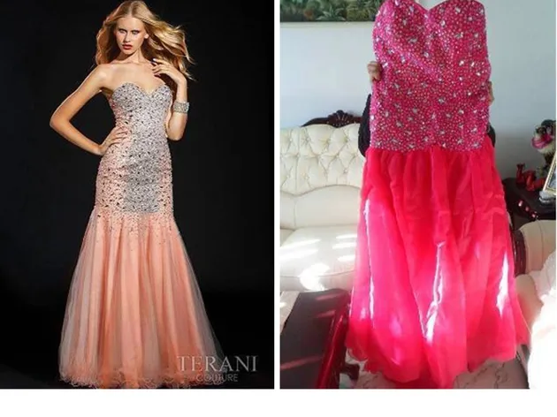 foto beda baju toko online vs nyata