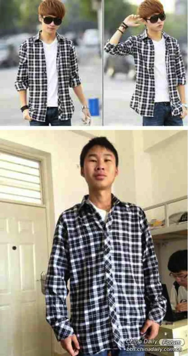 foto beda baju toko online vs nyata