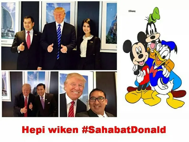 meme lucu Fadli Zon - Setya Novanto - Donald Trump
