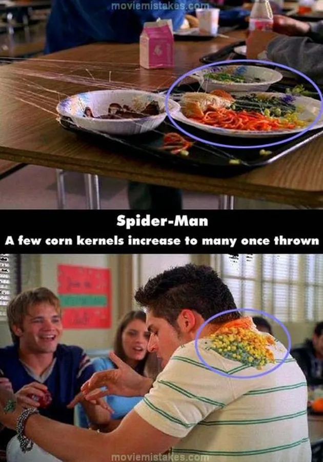 blooper spider-man, kesalahan film spider-man