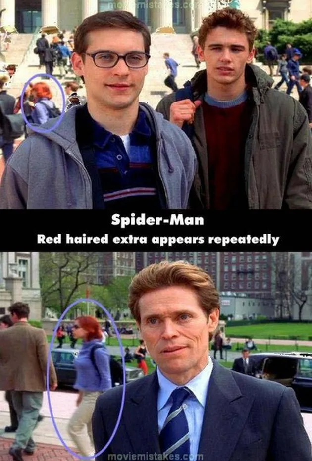 blooper spider-man, kesalahan film spider-man
