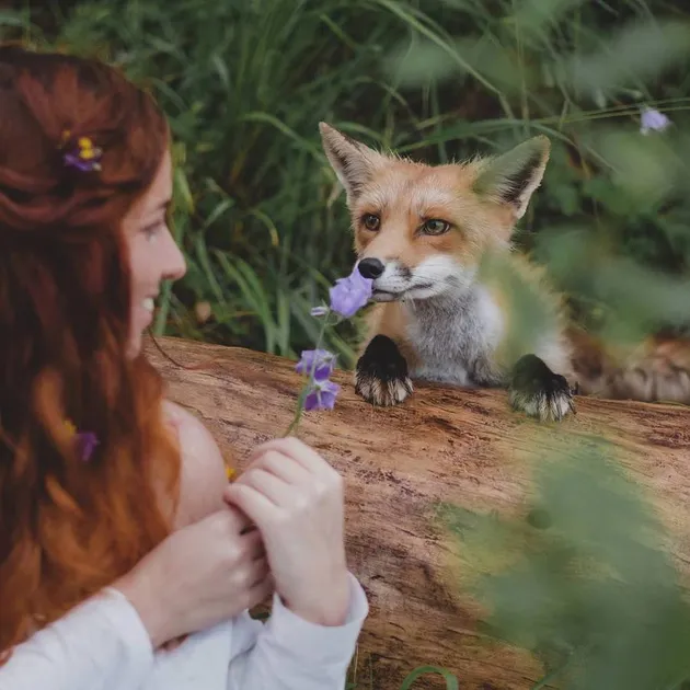 foto bersama hewan buas