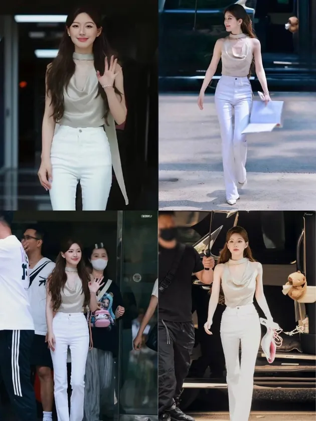 outfit bawahan putih dan satin