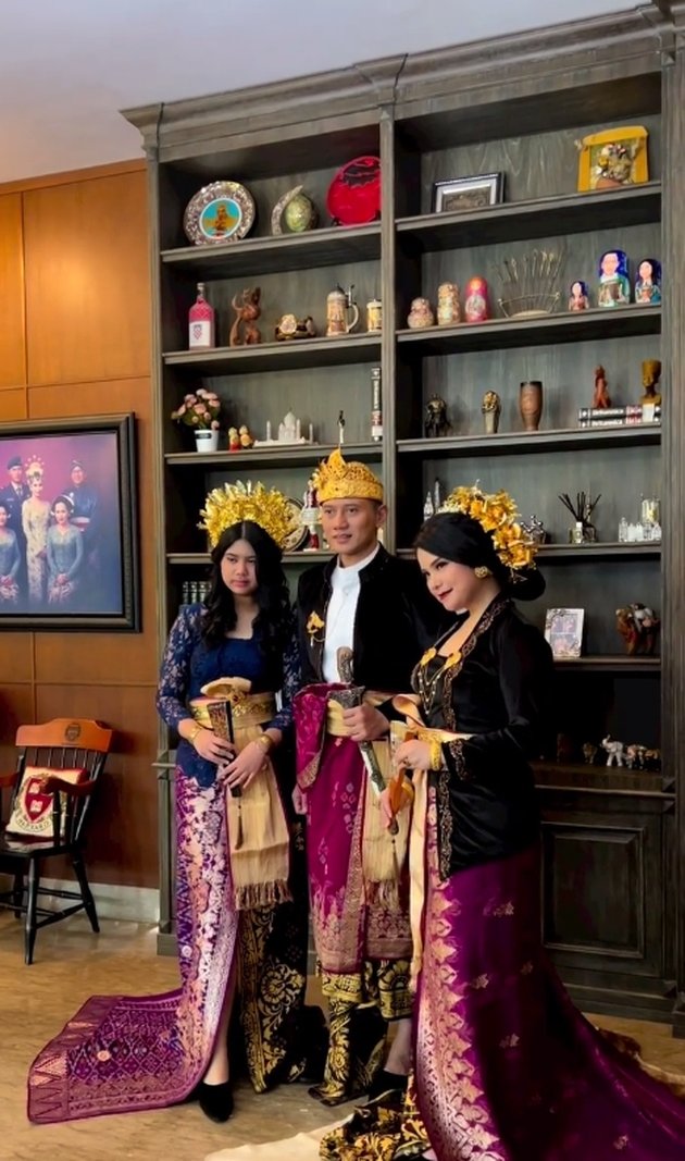 Wearing Balinese Traditional Clothing, 8 Photos of Annisa Pohan and AHY's Independence Day Ceremony at Home - Also Celebrating Almira's Birthday