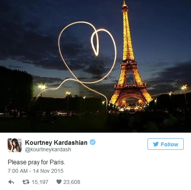 Seleb Pray For Paris