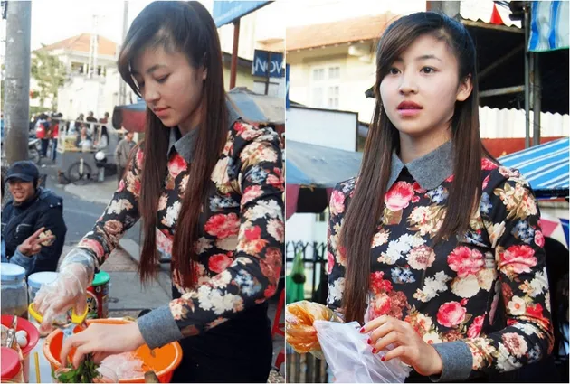penjual makanan canti, cewek cantik, cewek penjual makanan