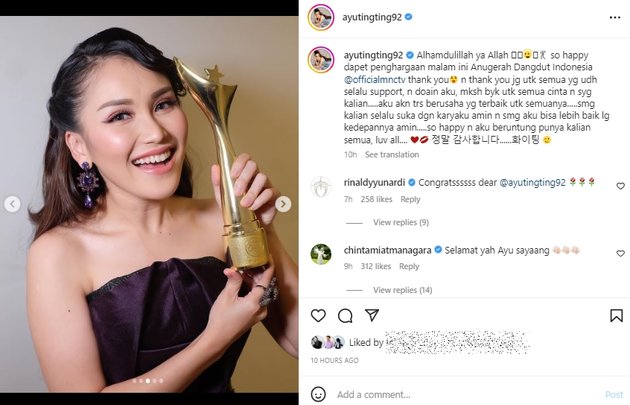 Ayu Ting Ting's Beautiful Charm Wins Awards at ADI 2022, Happy and Glowing Showing Glamorous Fashion!