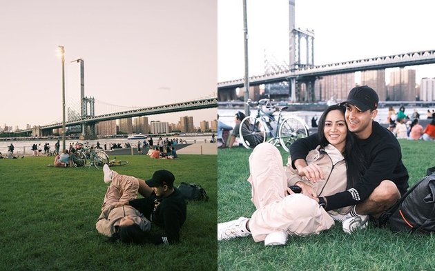 Rachel Vennya and Salim Nauderer's Romantic Photoshoot in New York, Enjoying a Moment Together on the Grass!