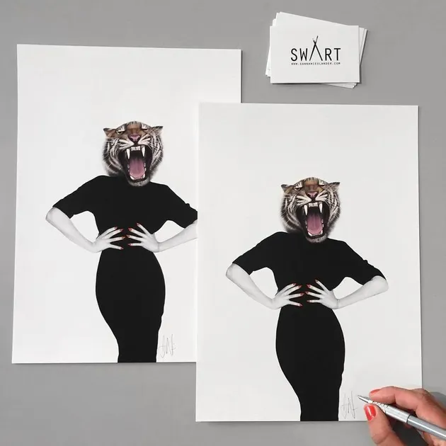 Kepala binatang jadi obyek seni