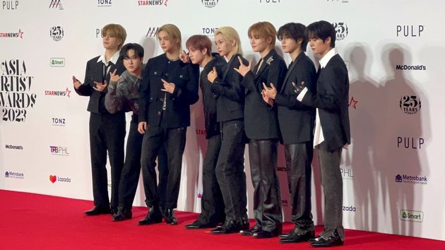 Portrait of K-Pop Boygroup on the Red Carpet of Asia Artist Awards 2023, SEVENTEEN Represented by BSS - ZB1 is Also There