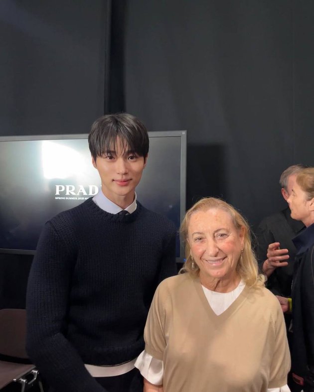 Portrait of Byeon Woo Seok at Prada Menwear Show, Meeting Louis Partridge to Win Metawin