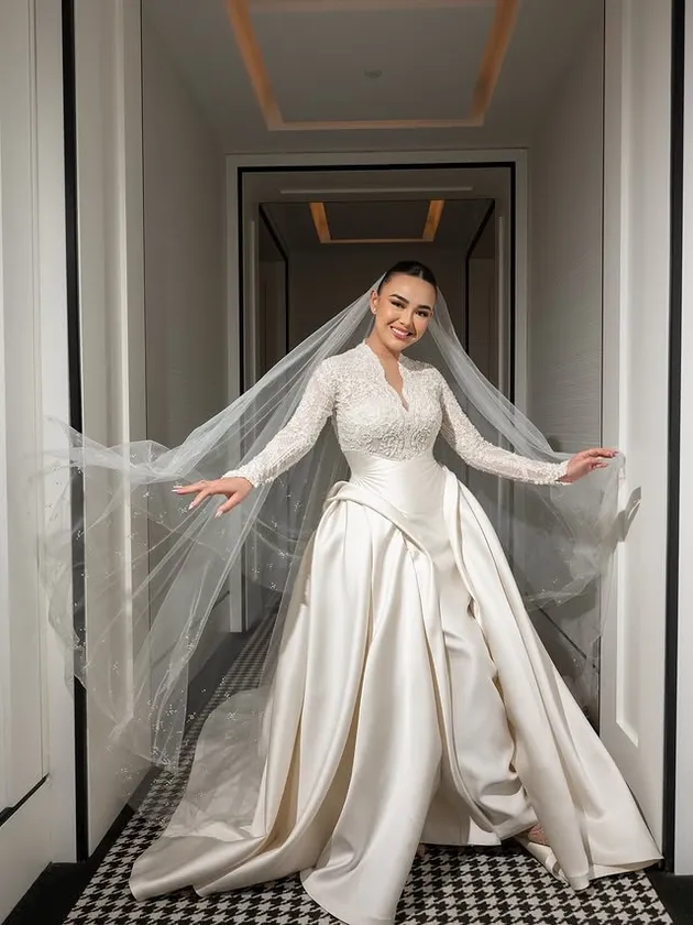 Amanda Manopo pakai gaun pengantin
