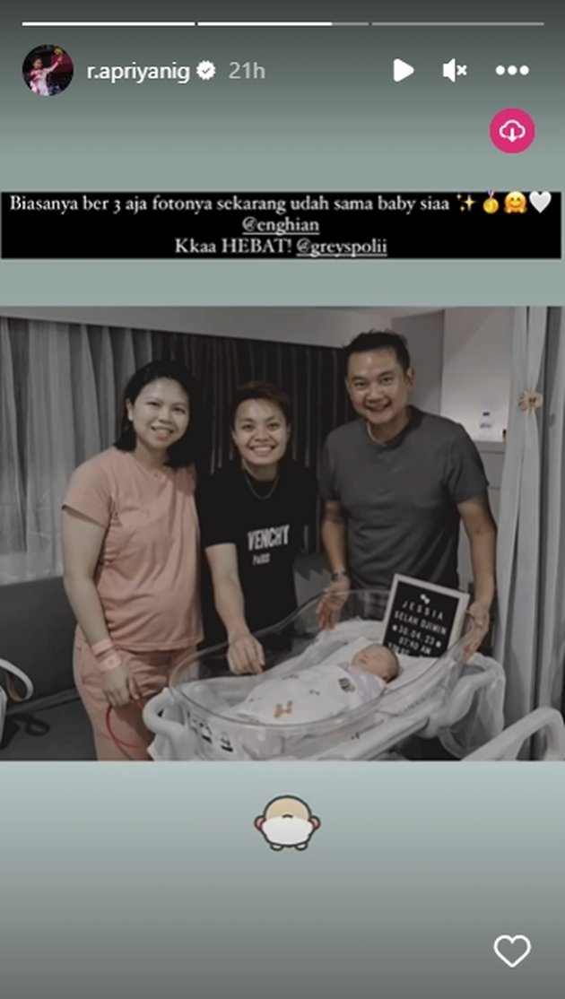 Portrait of the Moment Greysia Polii Gives Birth to Her First Child, Blessed with a Cute and Adorable Baby Girl