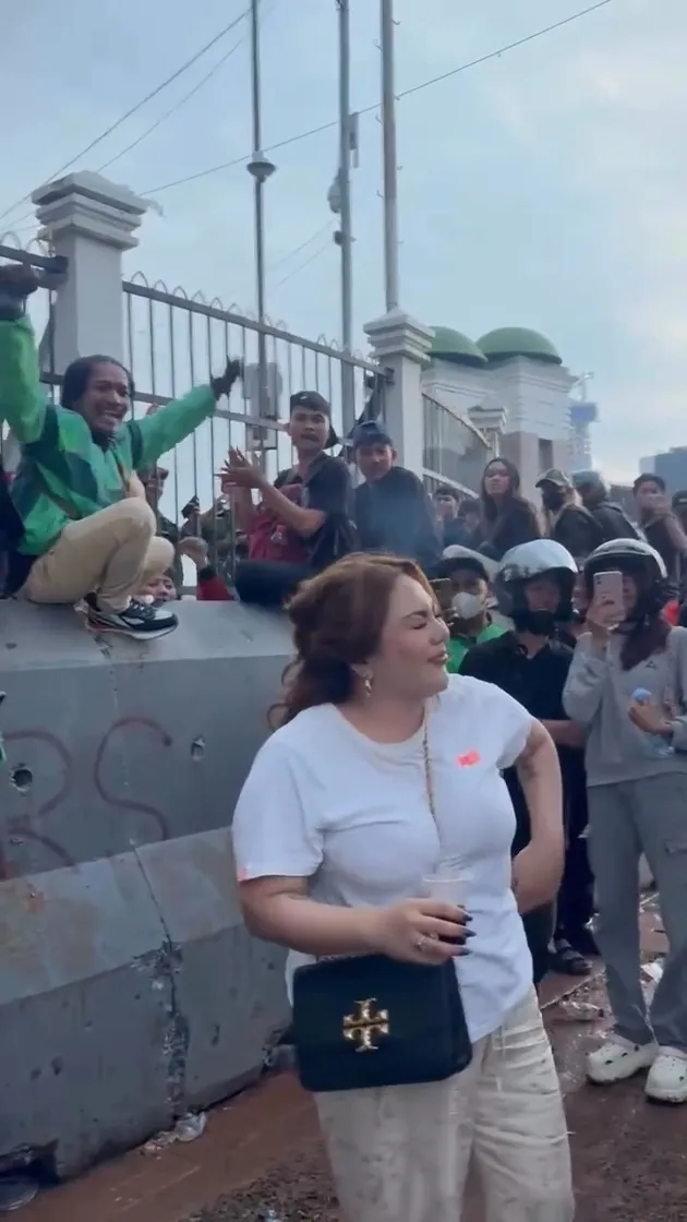 Potret Lisa Mariana Ikut Aksi Demo di DPR