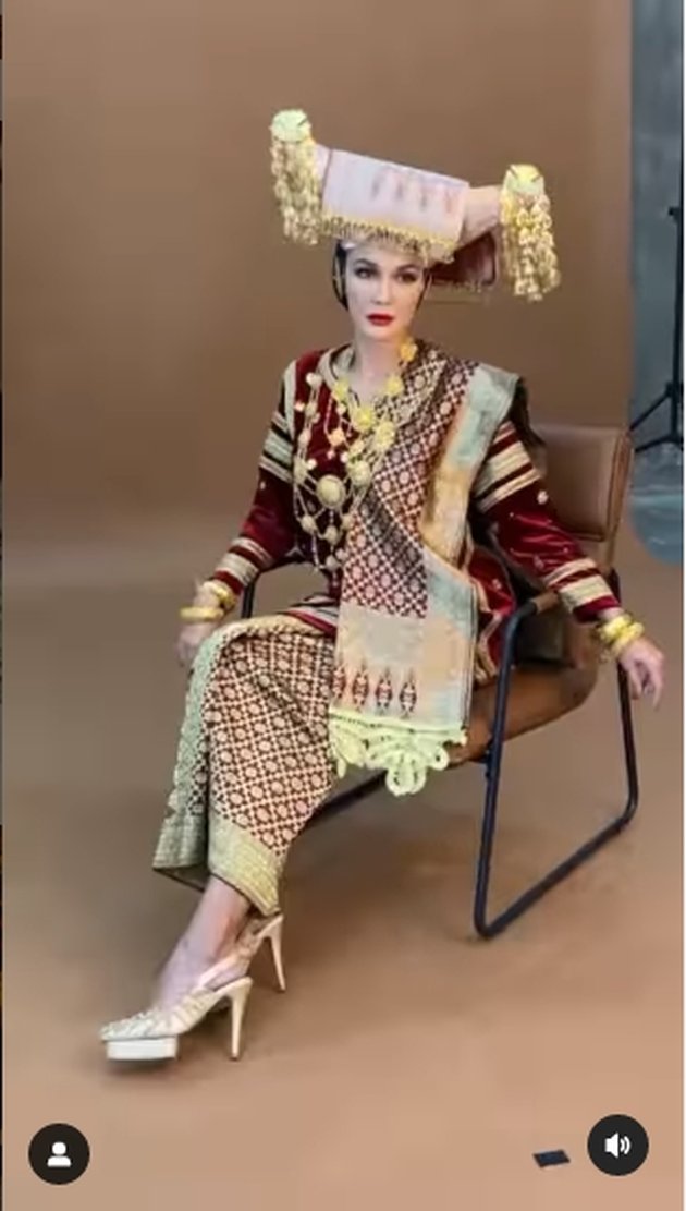Portrait of Luna Maya who is extremely beautiful in Javanese, Papuan, and Minang traditional attire, very cool - Three Outfits with Different Characters