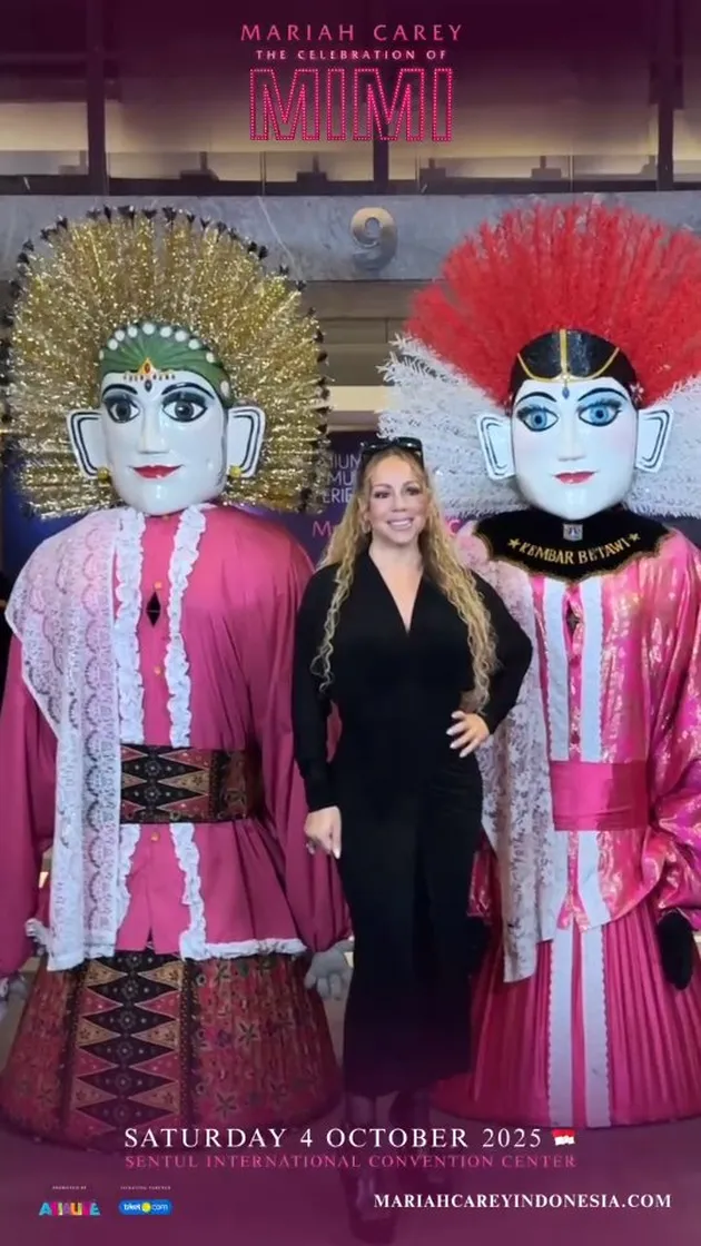 Mariah Carey foto bareng dengan odong-odong