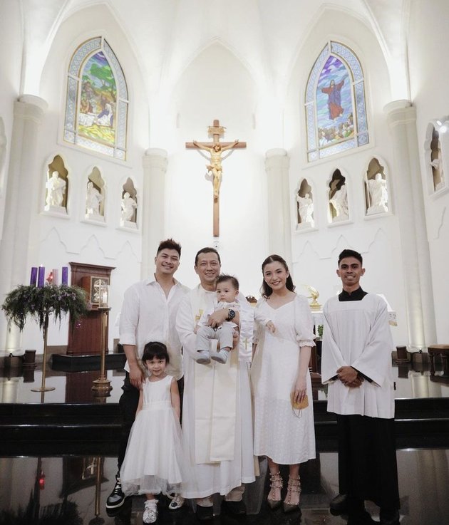 Portraits of Dante, Chelsea Olivia and Glenn Alinskie's Child Baptism, Sacred All in White - First Time Happily Going to Church