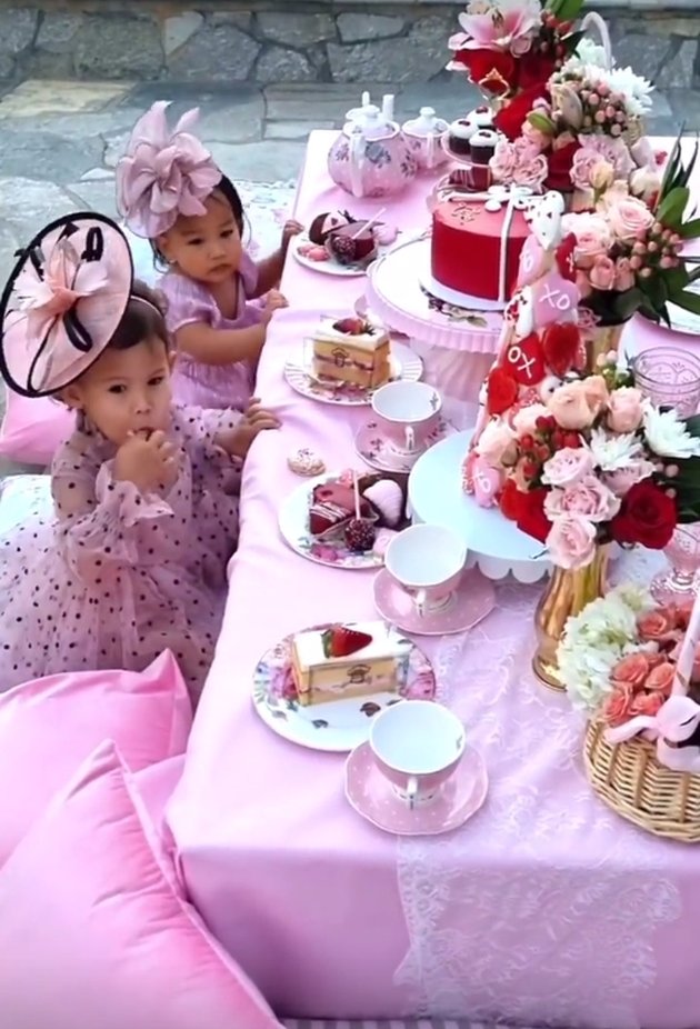 Portrait of Valentine's Celebration of Bambang Trihatmodjo's Grandchildren, Dressed like English Nobility - Luxurious High Tea in LA