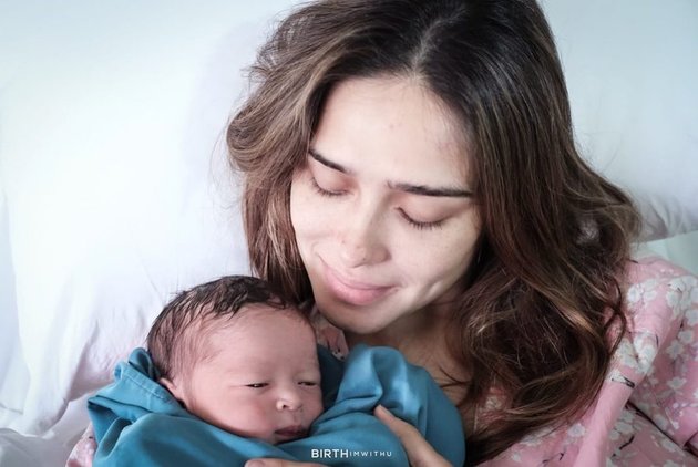 Portrait of Yasmine Wildblood Giving Birth to Third Child, a Handsome Baby Boy