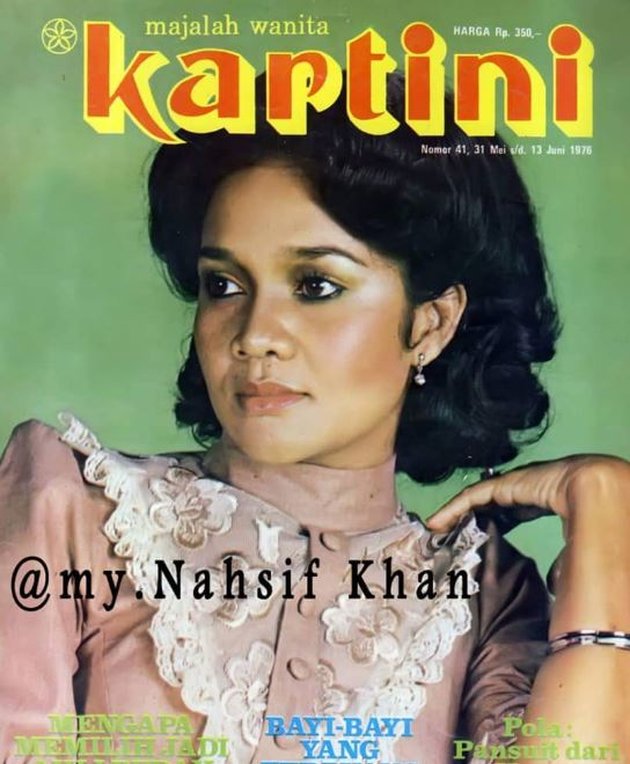 Sejak dulu, Rina Hasyim tampil sangat menawan. Ia juga sering didapuk menjadi cover majalah, siapa yang nggak terpesona dengan parasnya saat muda?