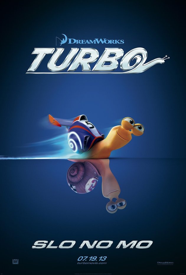 Poster teatrikal TURBO dengan tagline Slo No Mo.