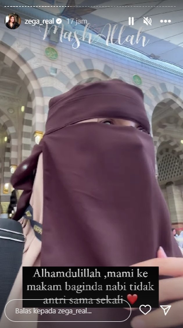 Criticism Abounds, Here Are 10 Photos of Isa Zega on Umrah Wearing High Heels and Flowing Robes - Strutting Like a Model in Front of Masjid Nabawi