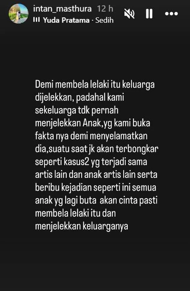 Intan Masthura speak up lagi
