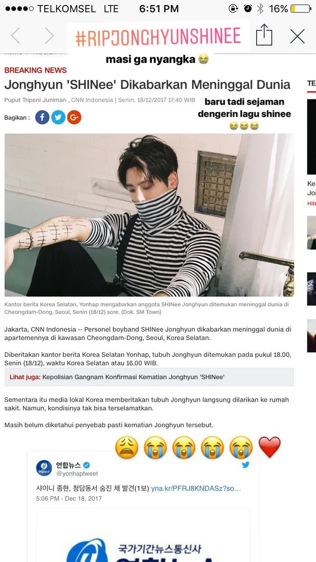 jonghyun shinee meninggal