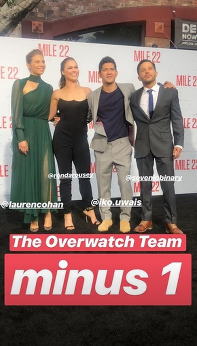 Iko bersama tim Overwatch dalam cerita 'MILES 22'. Anggotanya minus 1 orang, yakni Mark Wahlberg.