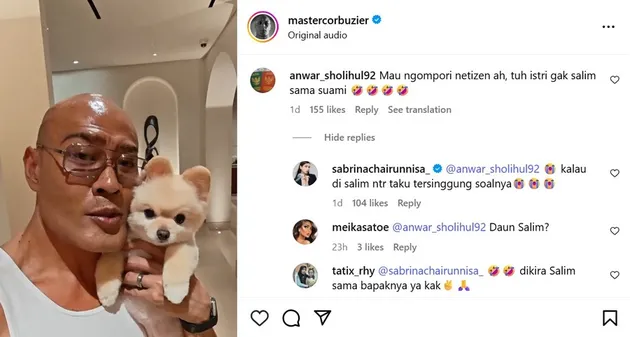 Deddy Corbuzier dan anjing Sabrina