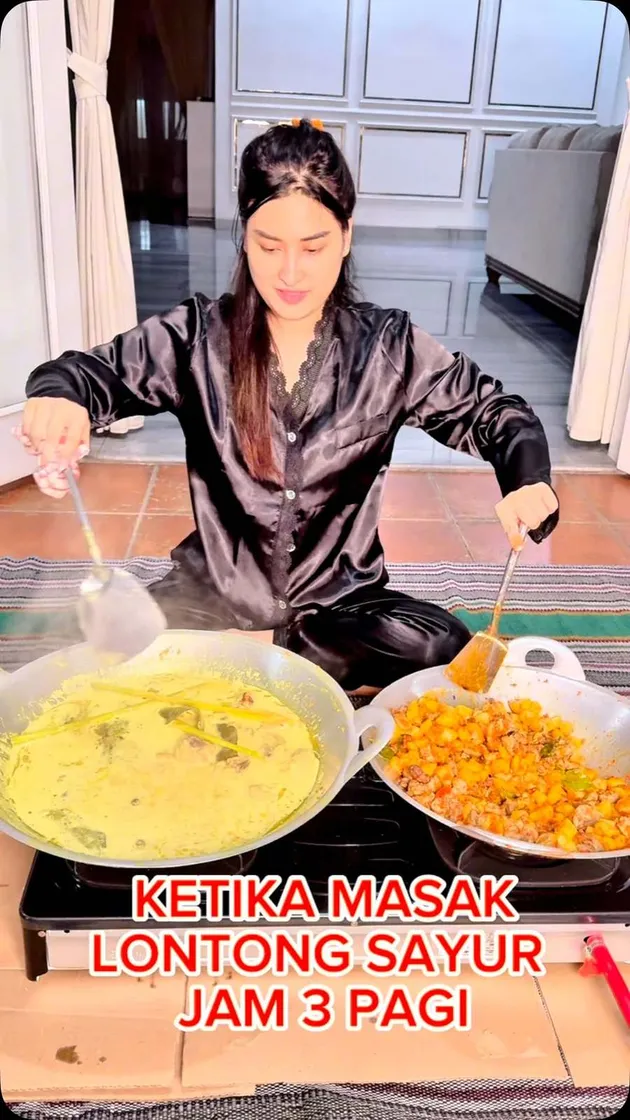 Angbeen Rishi Masak Lontong Sayur Jam 3 Pagi