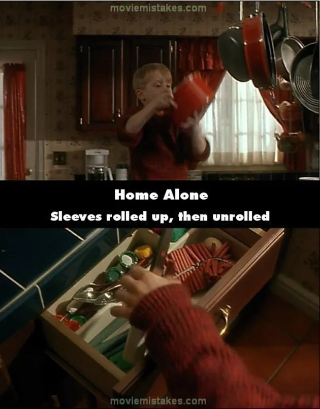 blooper home alone, kesalahan film home alone