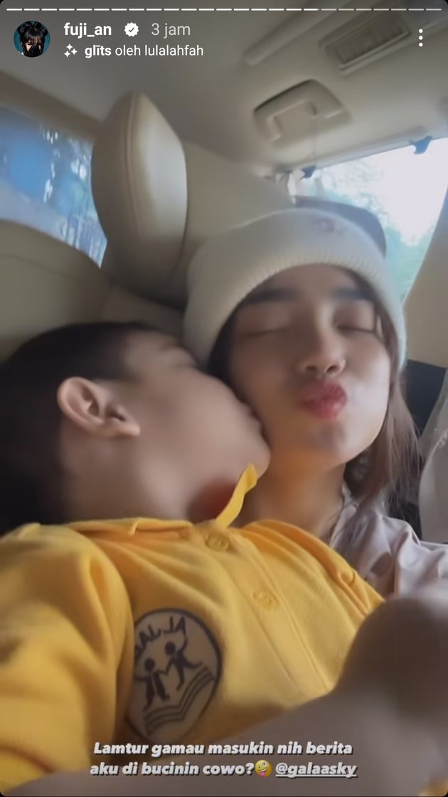 Fuji Shows Closeness with Her Nephew While Taking Him to School - So In Love, They Even Kiss
