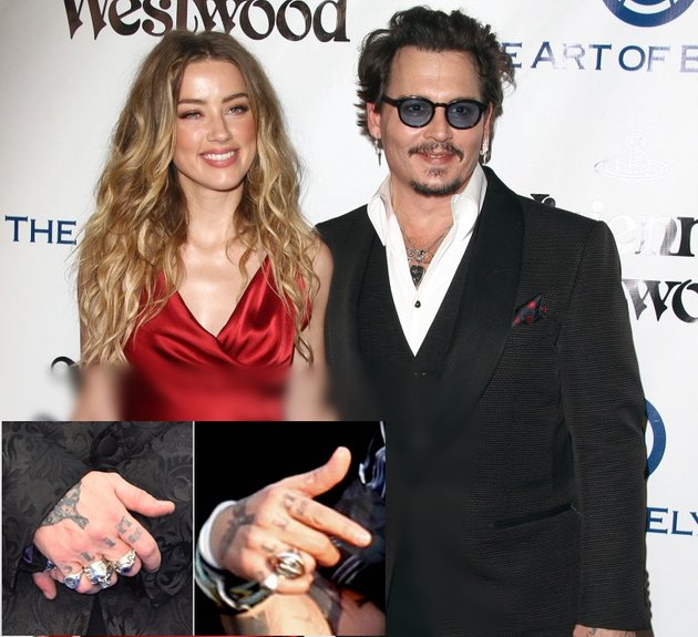 JOHNNY DEPP. Kapten Jack Sparrow ini memiliki tato untuk Amber Heard bertuliskan SLIM di jemarinya. Setelah mereka bercerai, Depp merubahnya menjadi SCUM, yang berarti sampah.