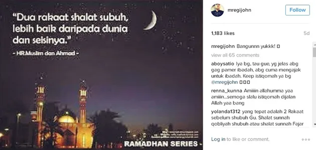 Egi John jadi relijius