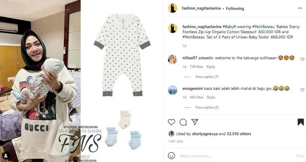 harga baju bayi rayyanza anak raffi nagita